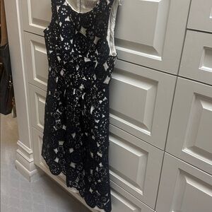 Guipure lace dress by Lela Rose. Lined in ivory silk